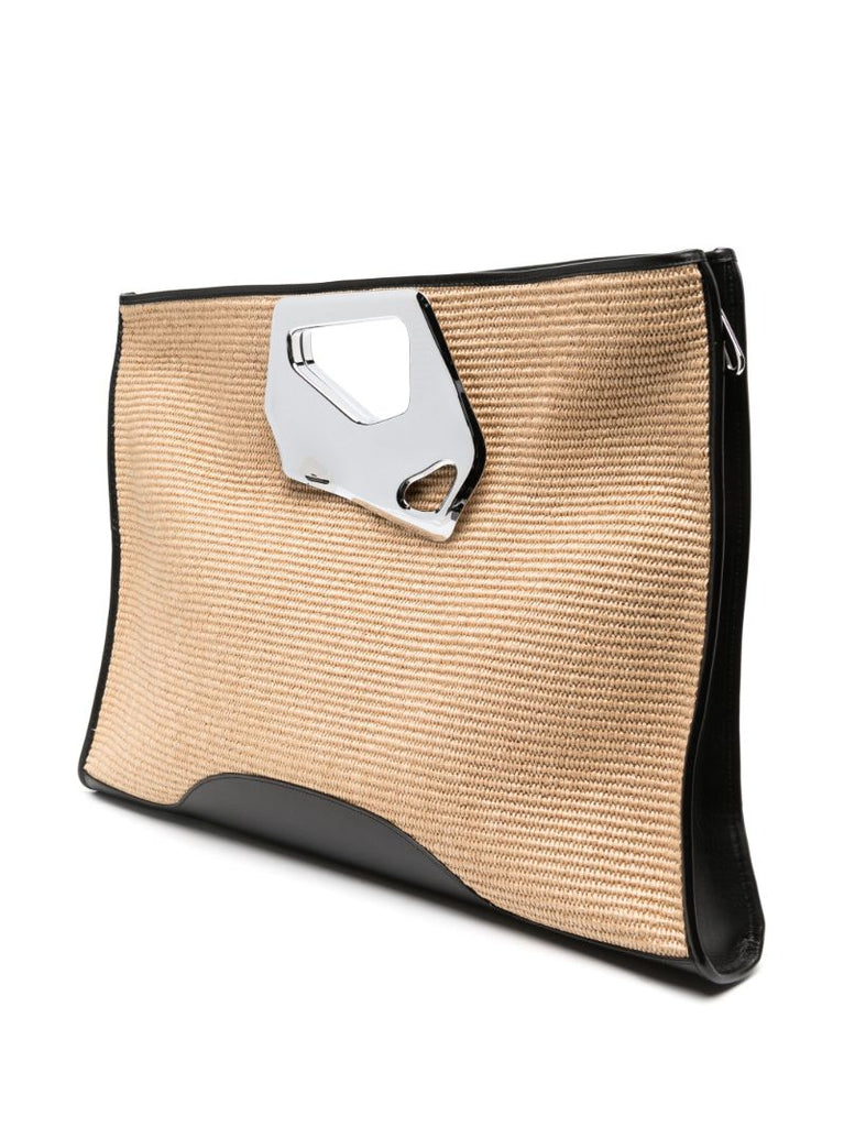 Neutral Arabella Raffia Tote Bag
