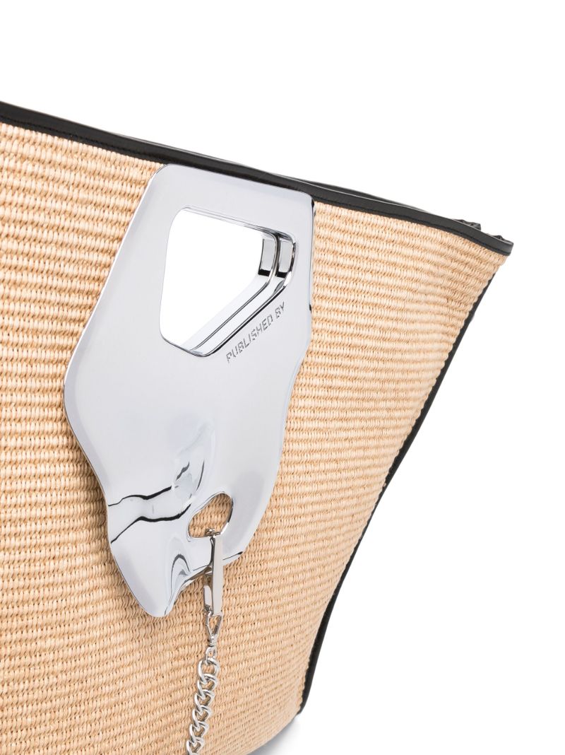 Neutral Arabella Raffia Tote Bag