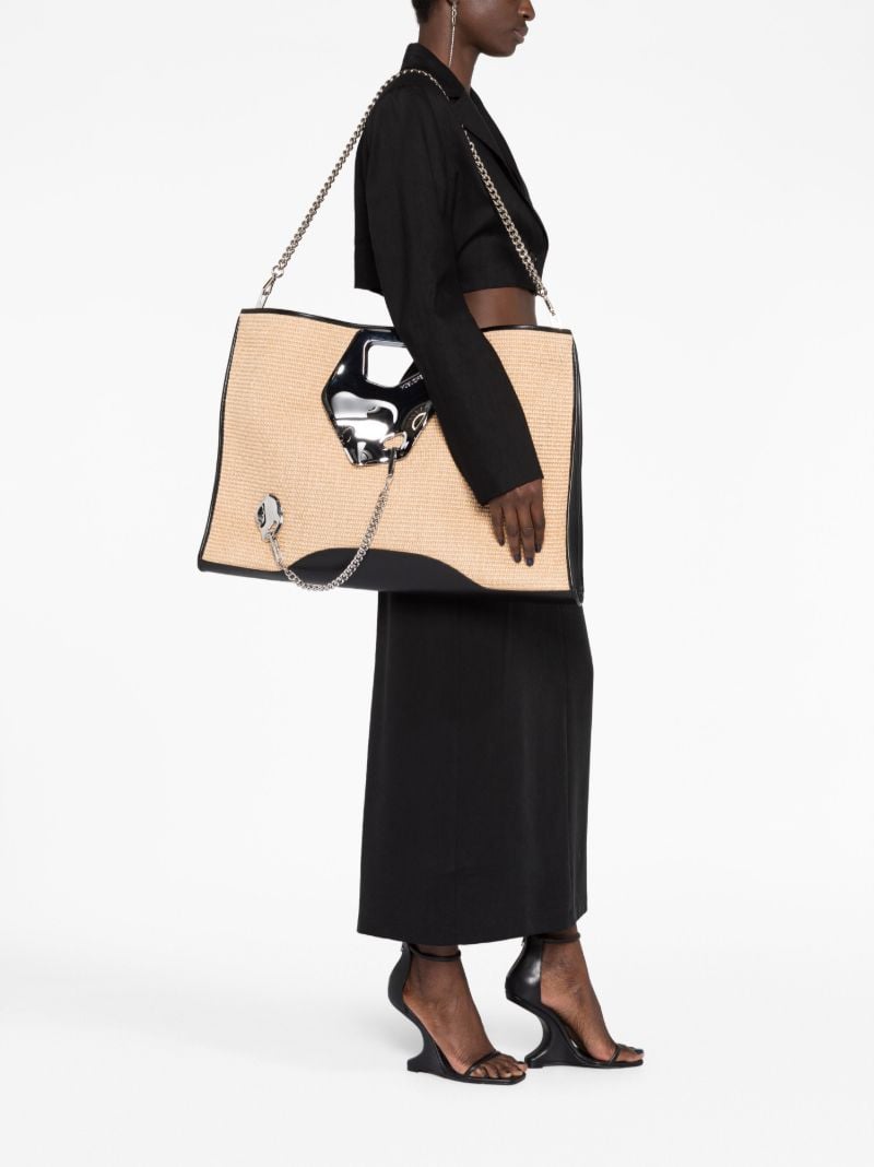 Neutral Arabella Raffia Tote Bag
