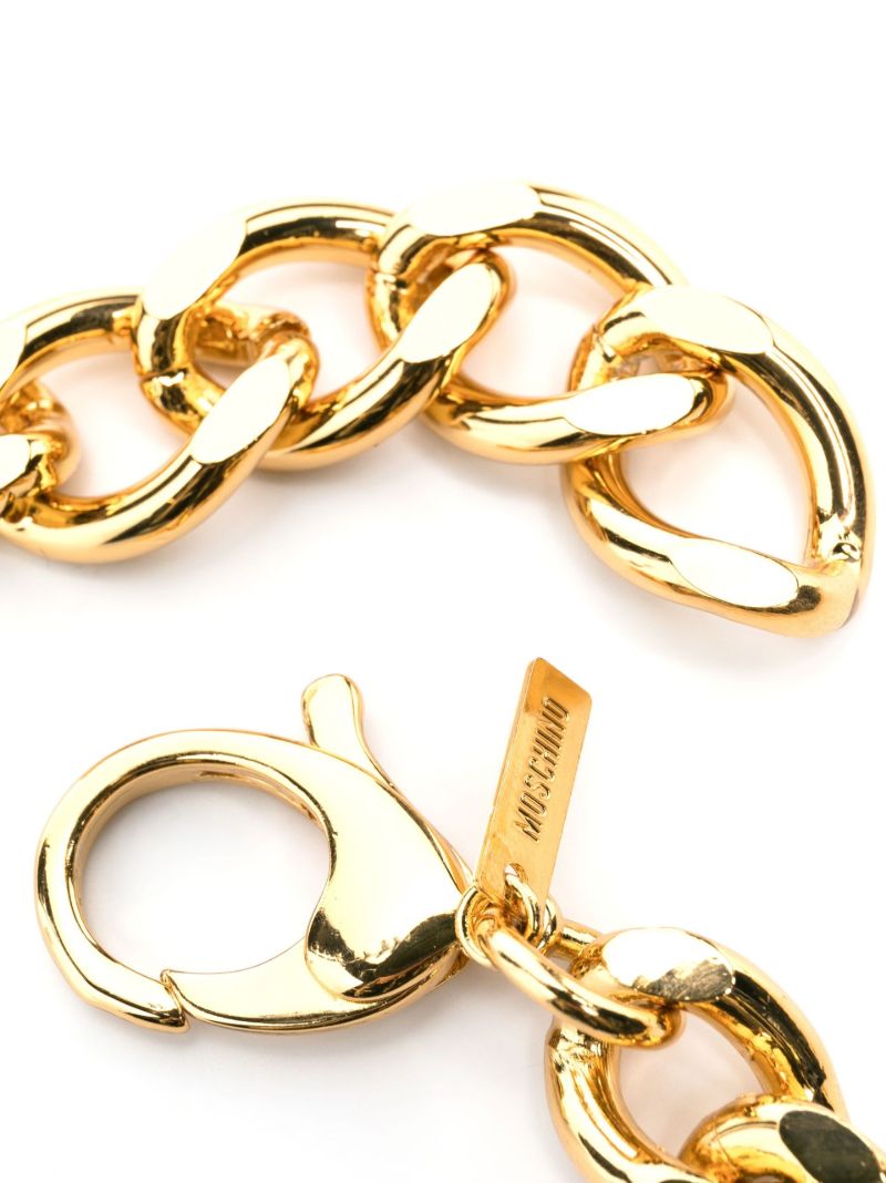 Gold-tone Inflatable Lettering Chain Belt