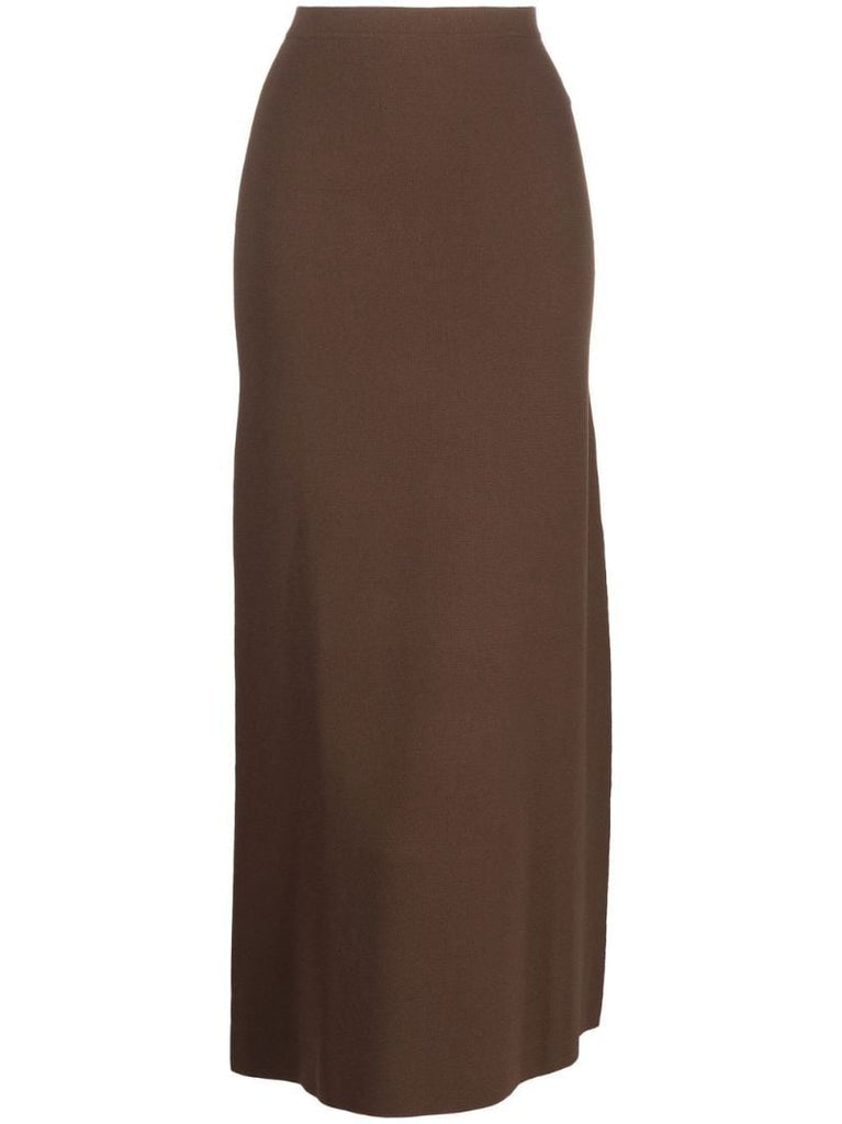 Brown Aude Knitted Maxi Skirt