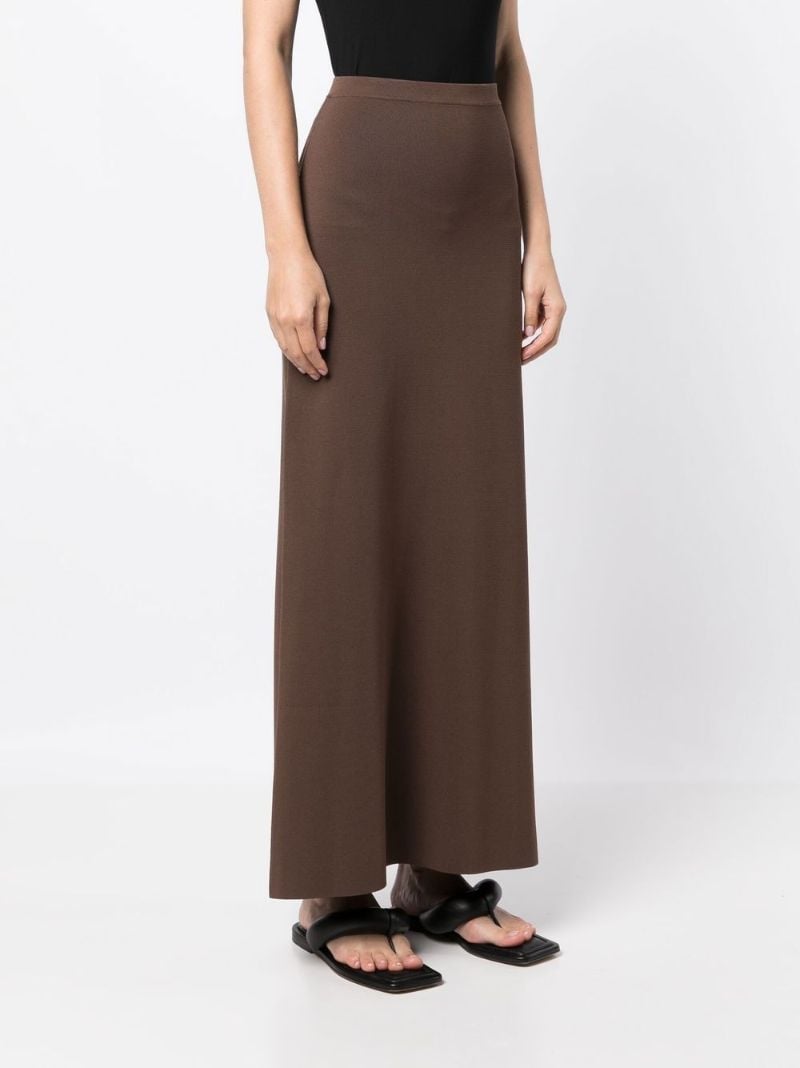 Brown Aude Knitted Maxi Skirt