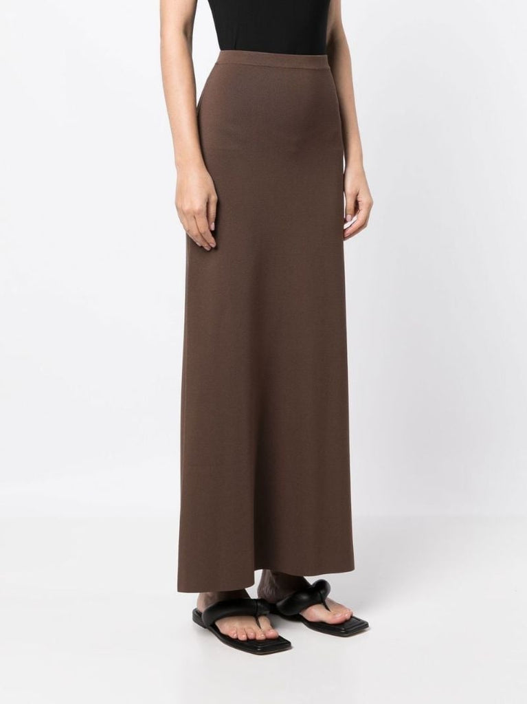 Brown Aude Knitted Maxi Skirt