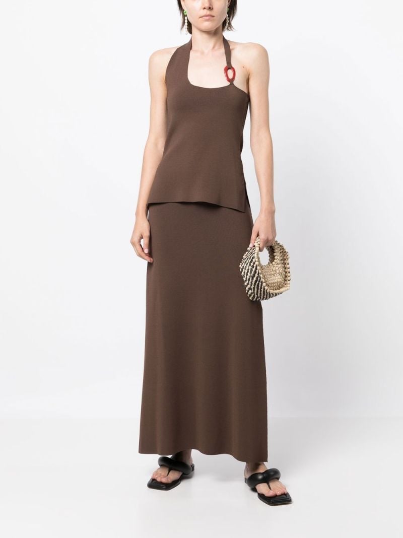 Brown Aude Knitted Maxi Skirt