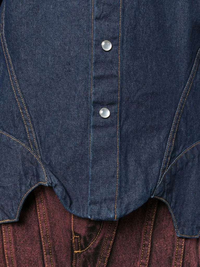 Blue Denim Corset Shirt
