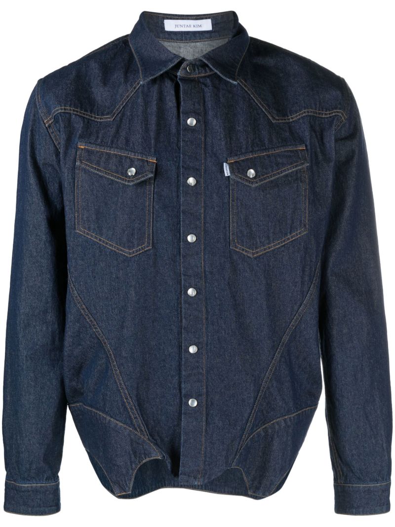 Blue Denim Corset Shirt