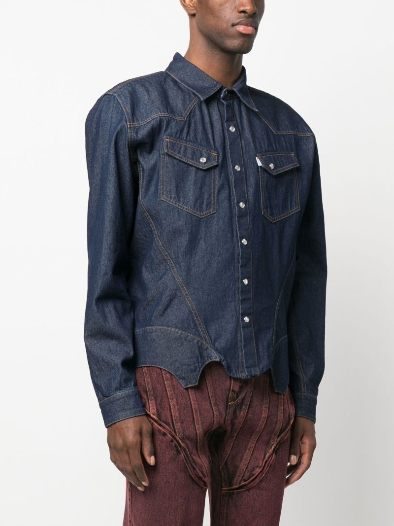 Blue Denim Corset Shirt