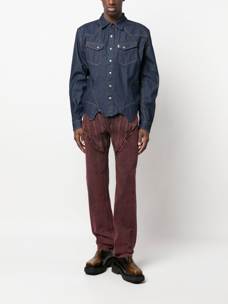 Blue Denim Corset Shirt