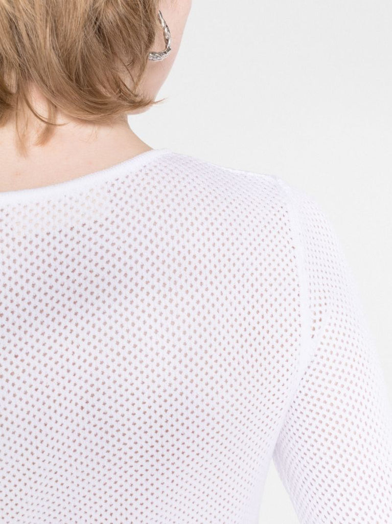 White Open-knit Wrap Cardigan