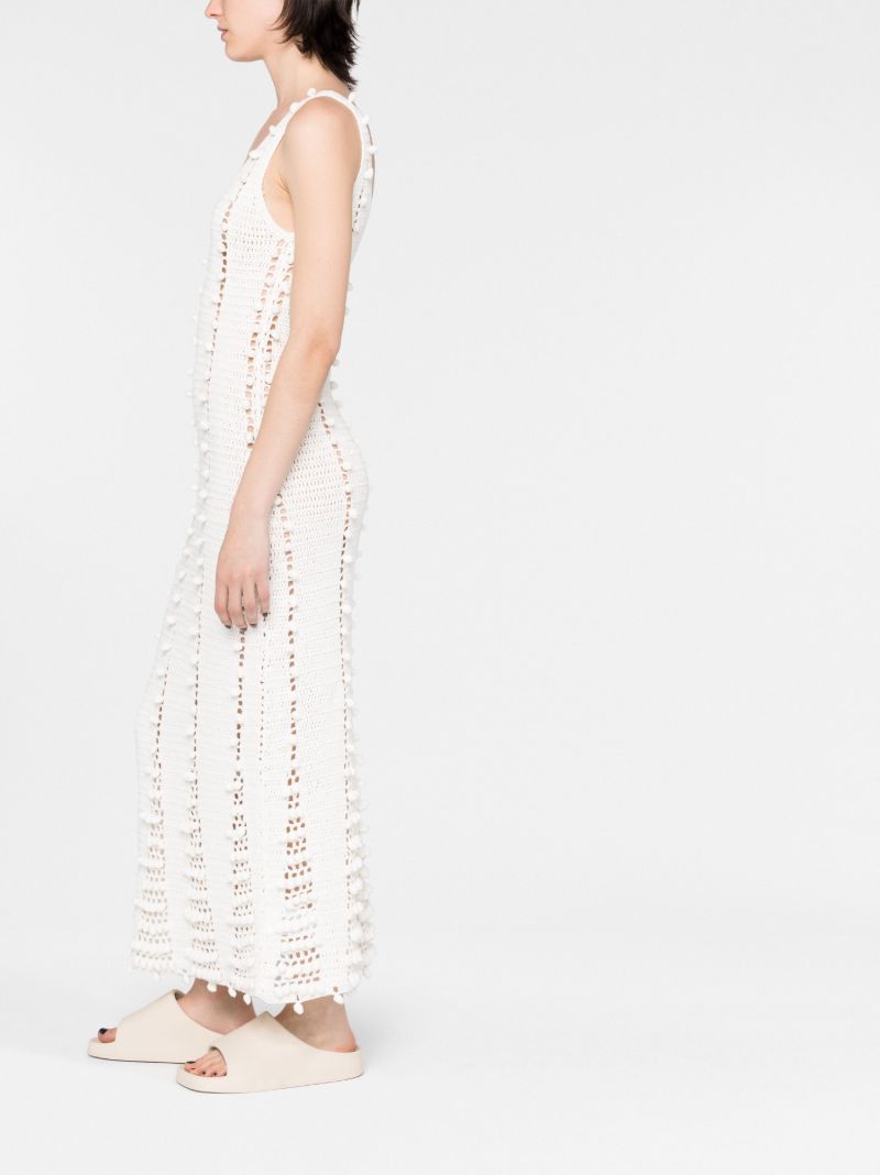 White Crochet Knitted Maxi Dress