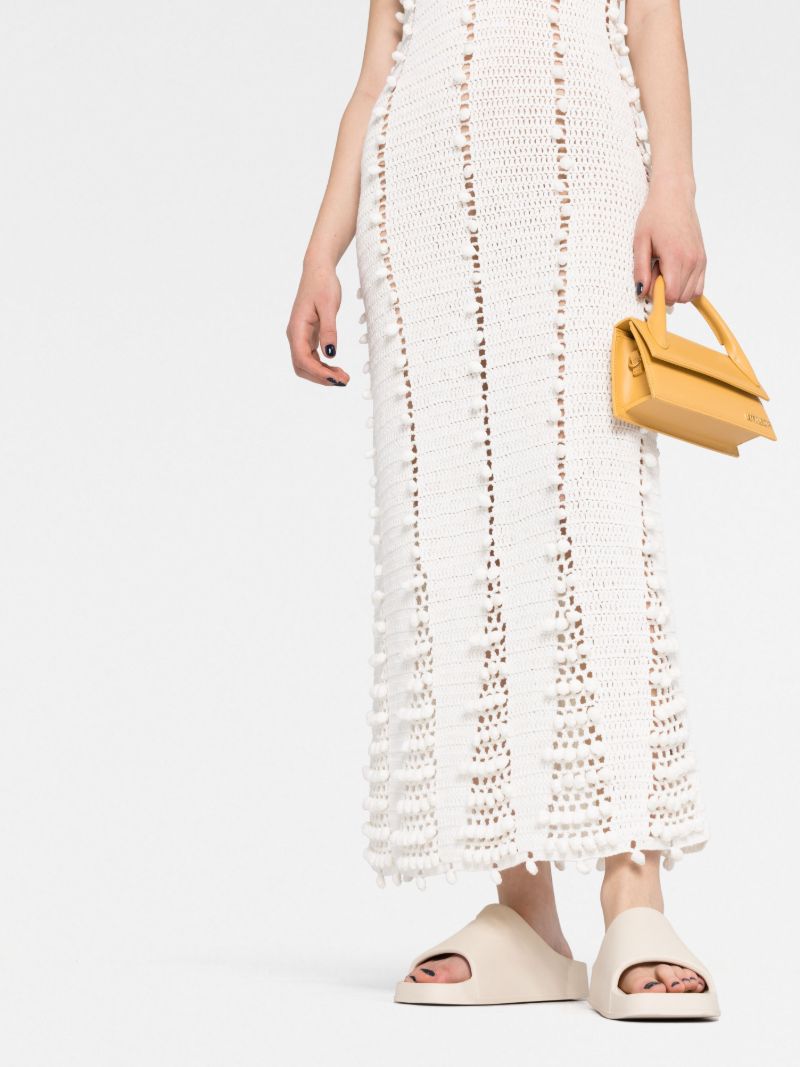 White Crochet Knitted Maxi Dress
