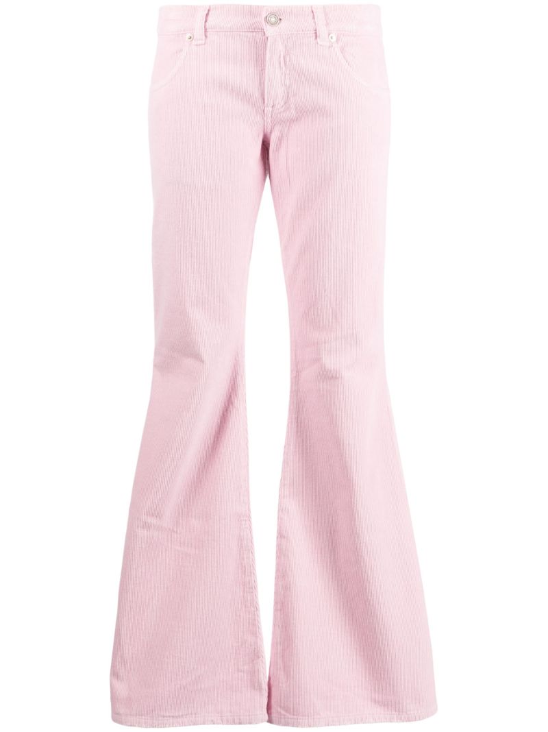 Pink Corduroy Flared Trousers