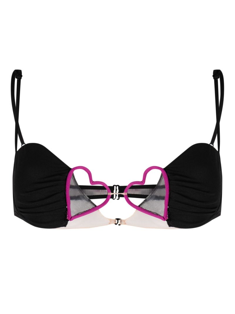 Black Heart Cut-out Padded Bra