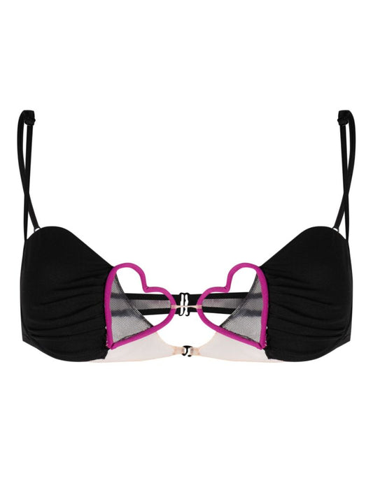 Black Heart Cut-out Padded Bra