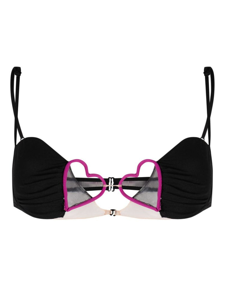 Black Heart Cut-out Padded Bra