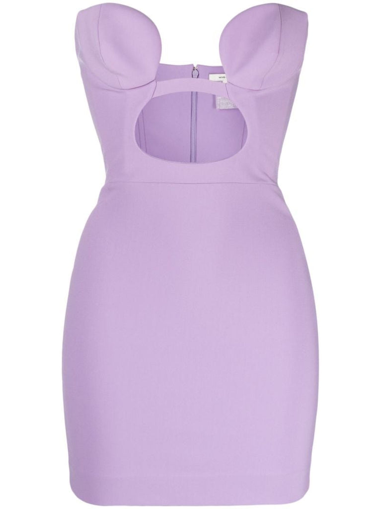 Purple Cut-out Mini Dress
