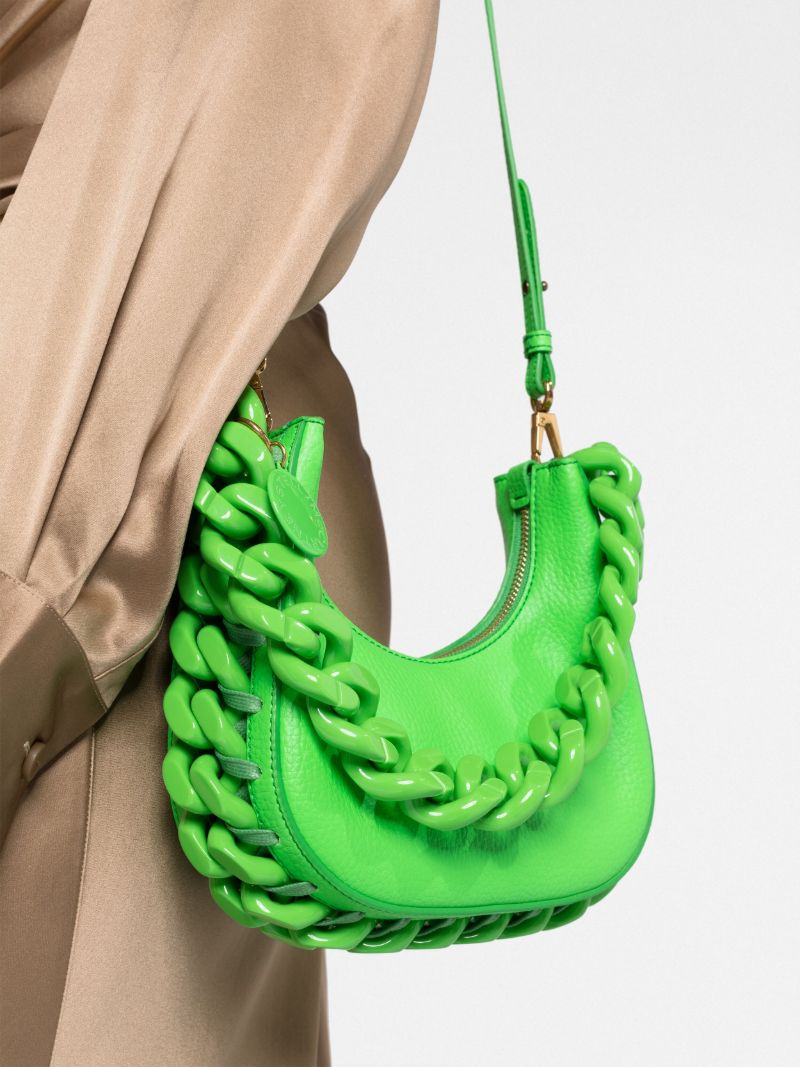 Green Frayme Mini Zipped Shoulder Bag