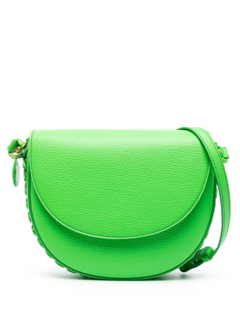 Fluo Green Medium Chain Faux Leather Shoulder Bag