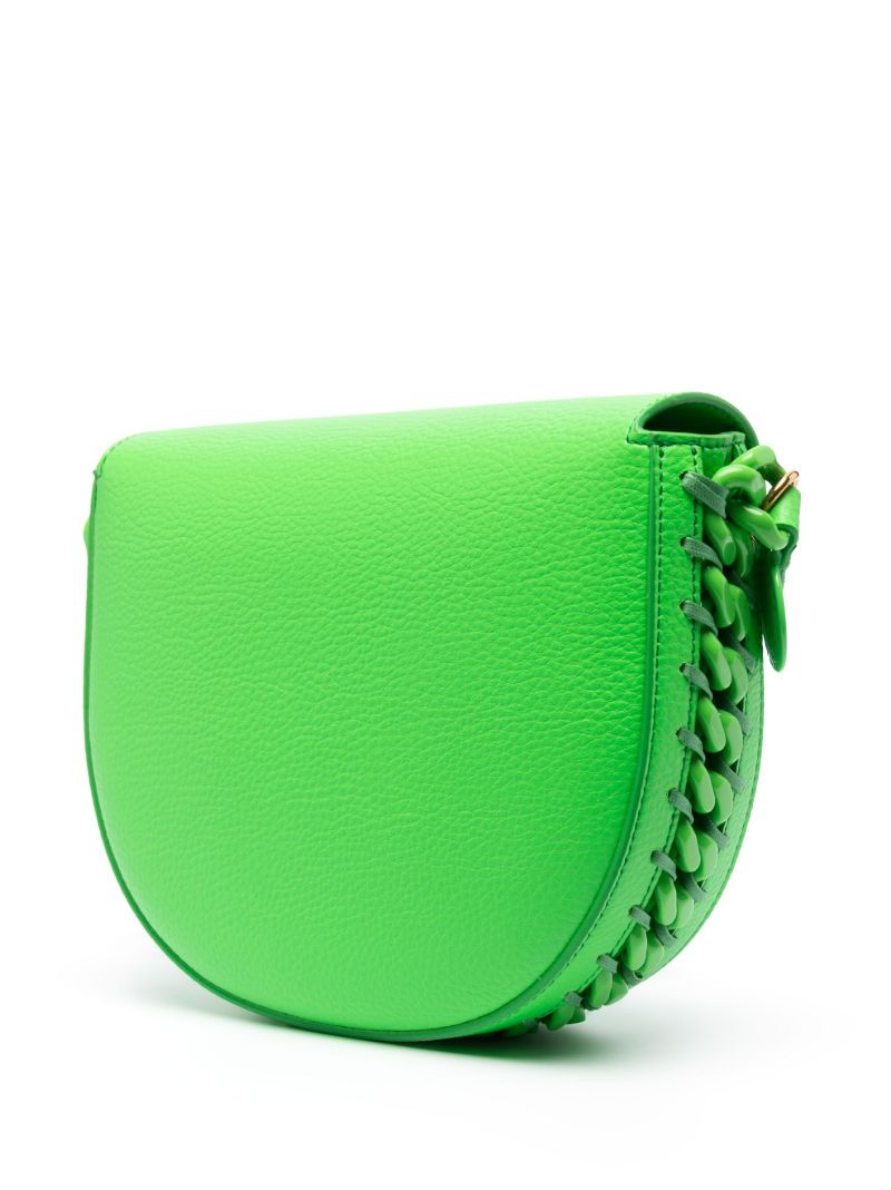 Fluo Green Medium Chain Faux Leather Shoulder Bag
