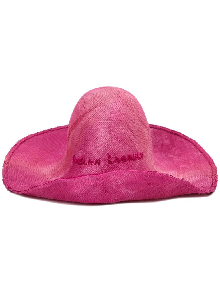 Pink Tie Dye Straw Sun Hat