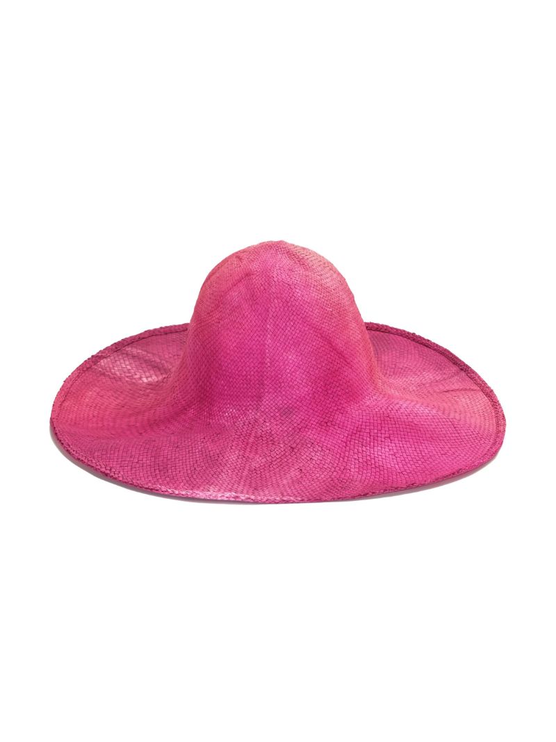 Pink Tie Dye Straw Sun Hat