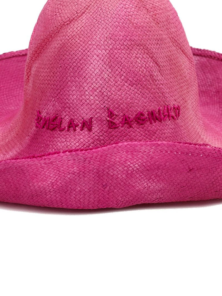 Pink Tie Dye Straw Sun Hat