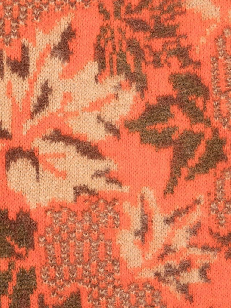Orange Botanical-jacquard Scarf