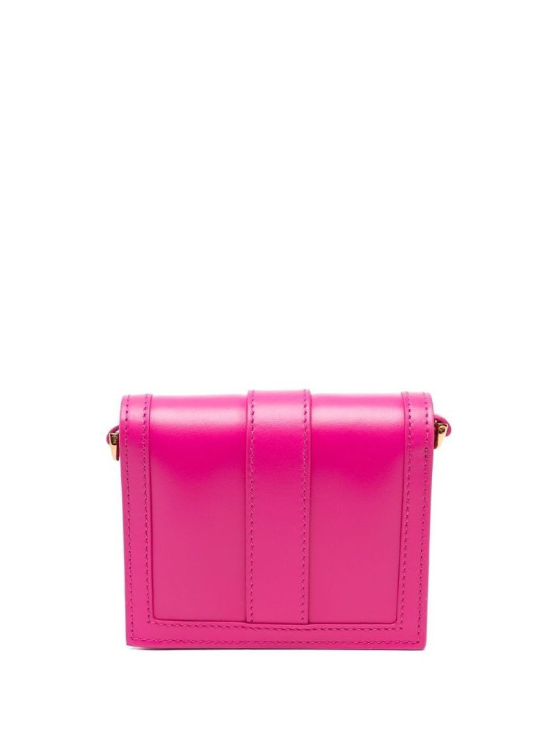 Pink Greca Goddess Leather Chain Wallet