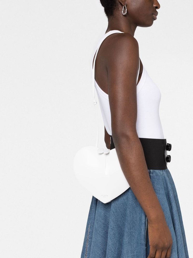 White Le Coeur Leather Cross Body Bag
