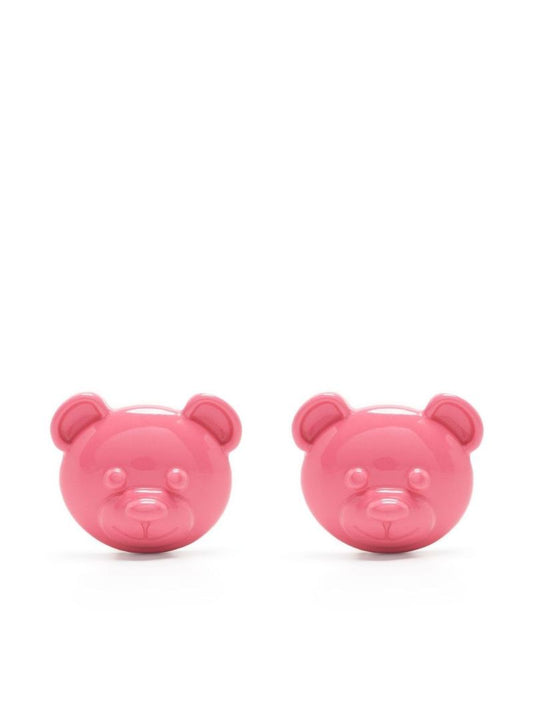 Pink Teddy Bear Stud Earrings