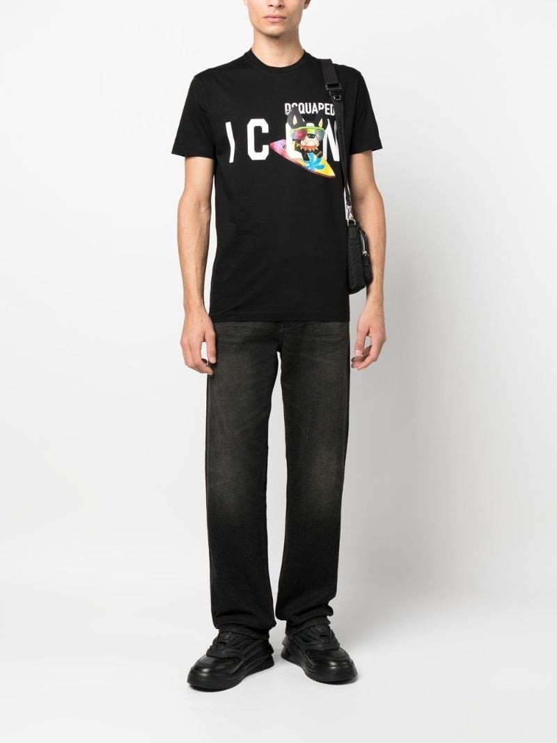 Black Icon Graphic Print T-shirt
