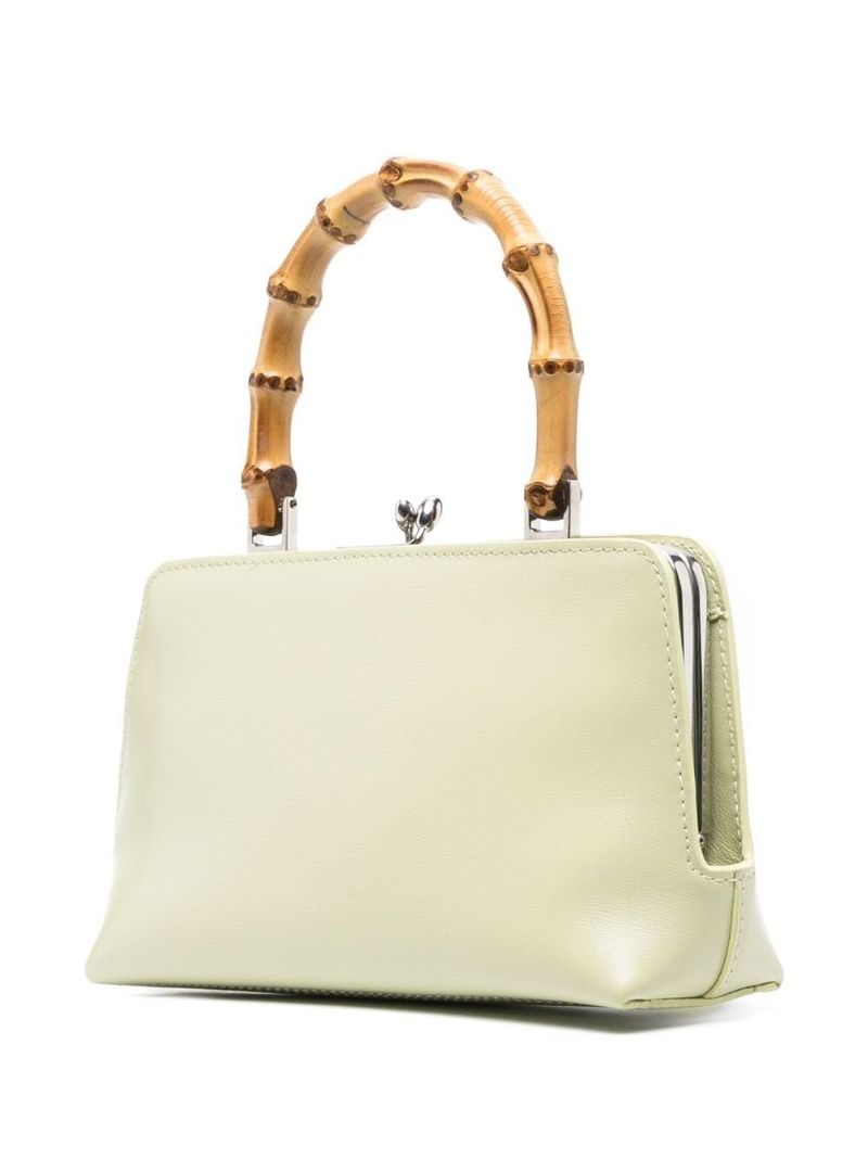 Green Goji Leather Top Handle Bag