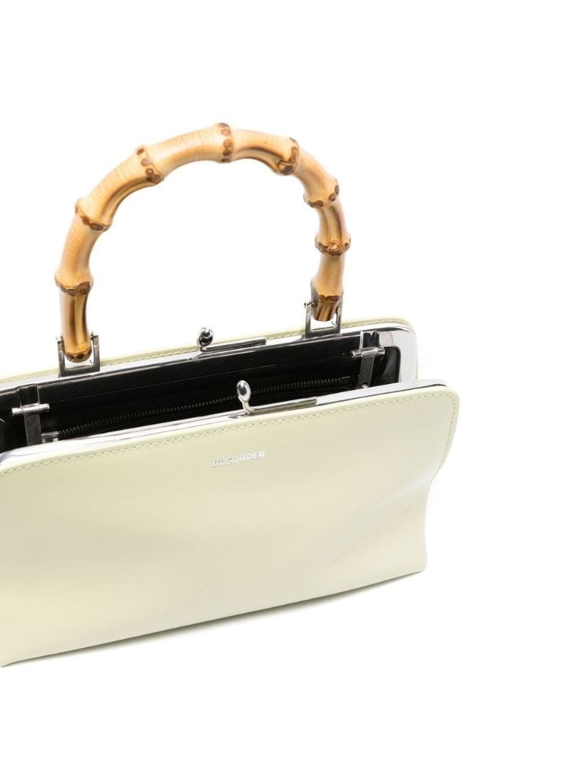 Green Goji Leather Top Handle Bag