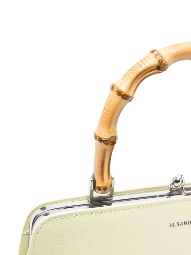 Green Goji Leather Top Handle Bag