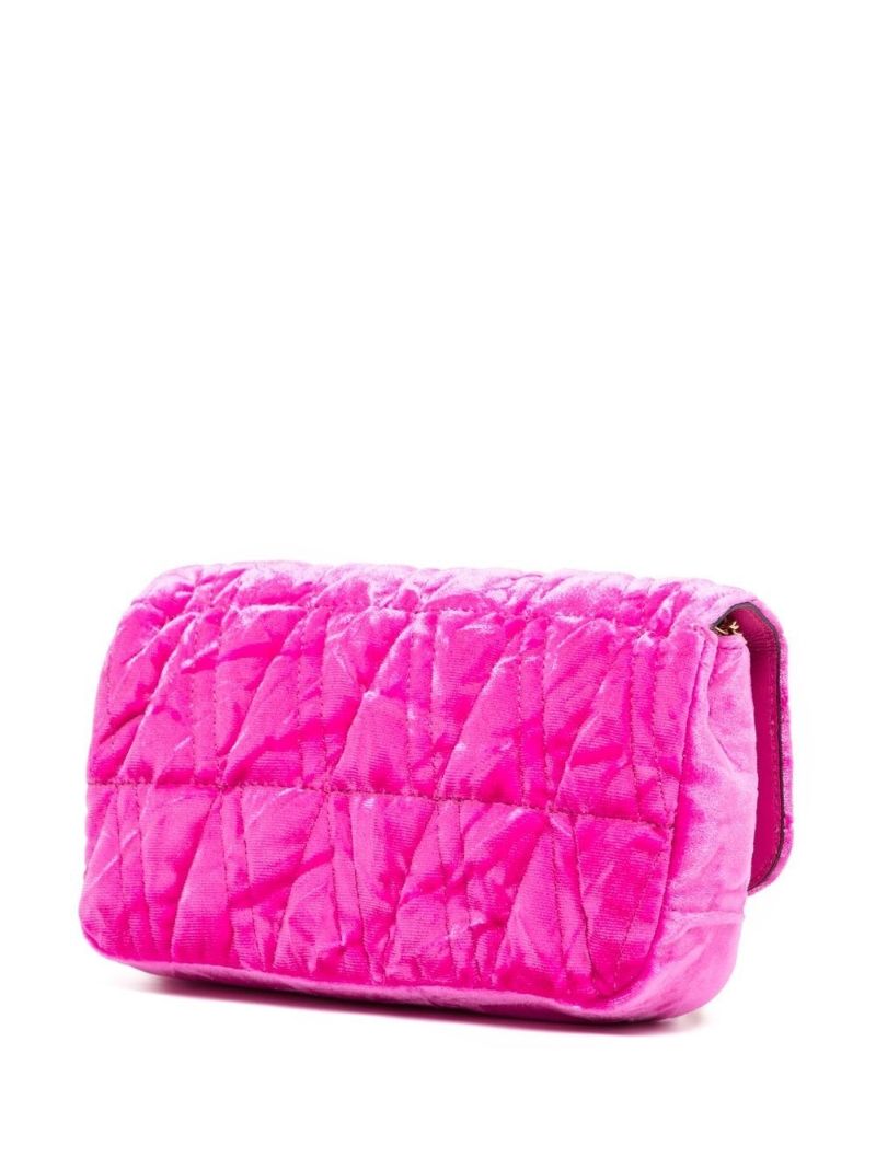 Pink Virtus Quilted Velvet Mini Bag