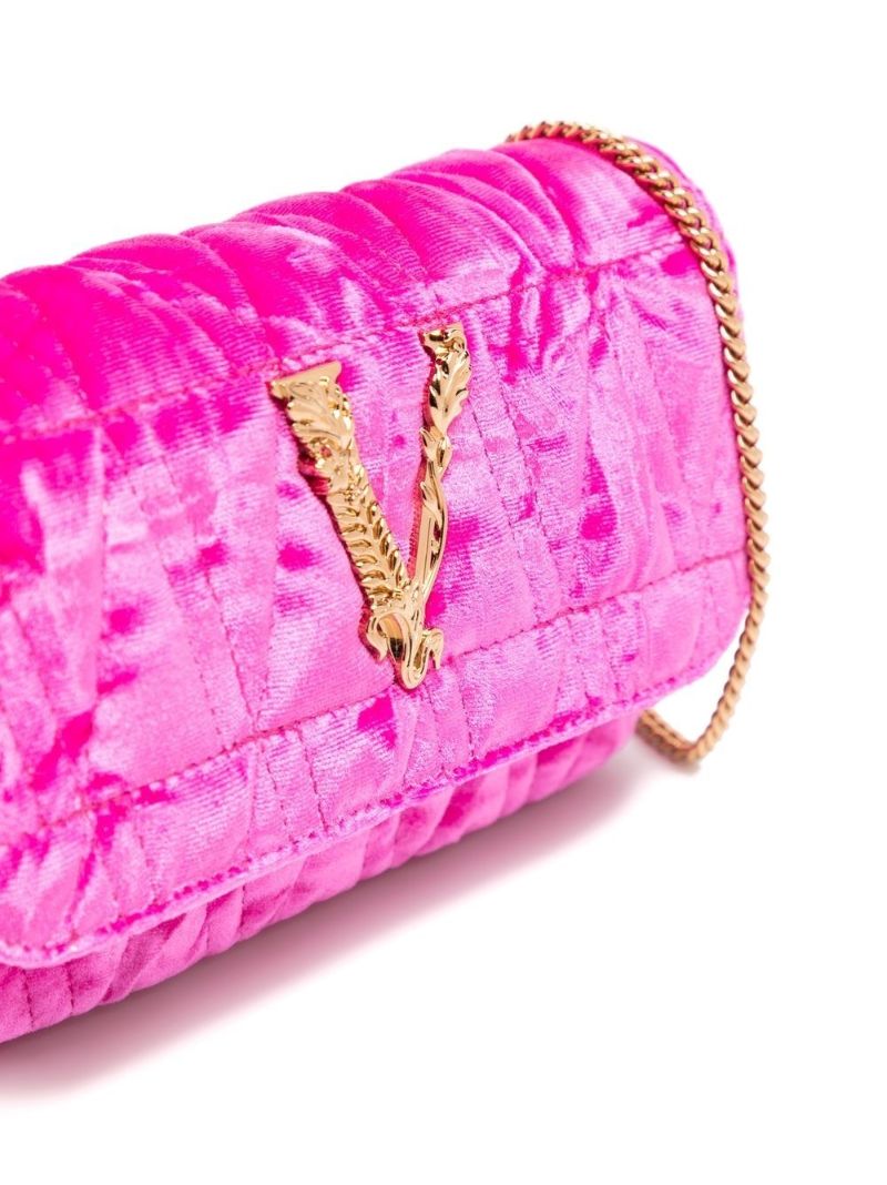 Pink Virtus Quilted Velvet Mini Bag