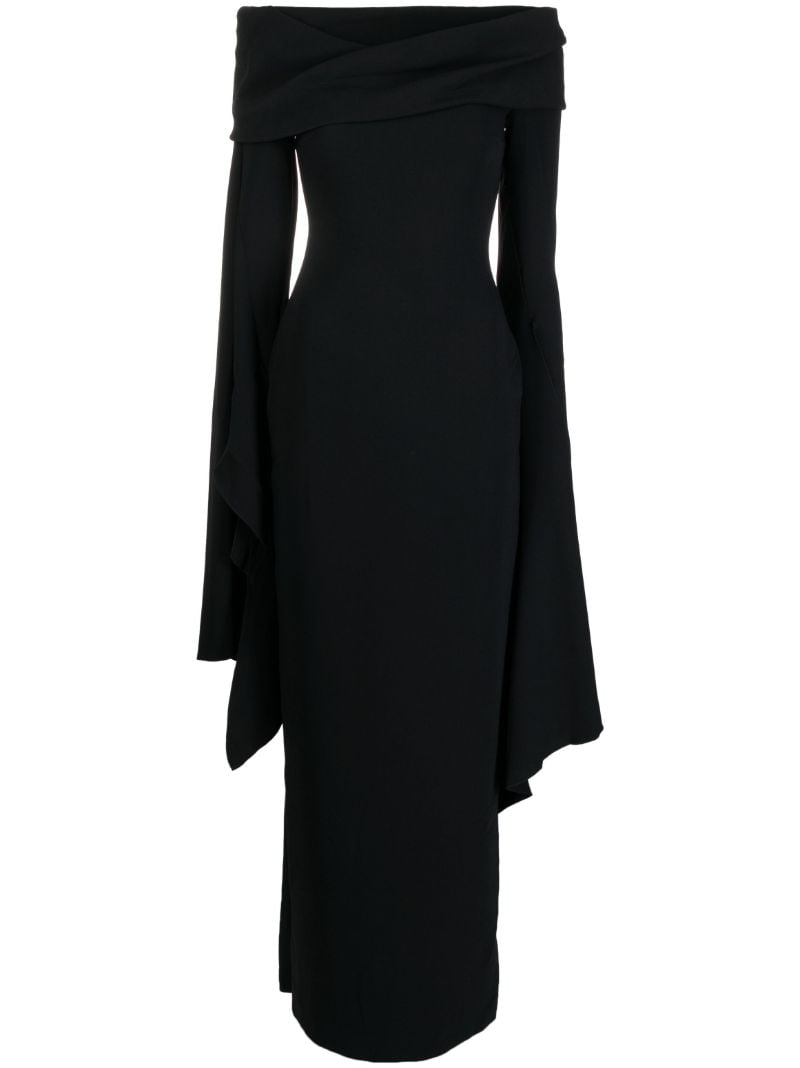 Black Arden Off-shoulder Gown