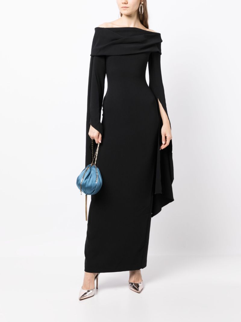 Black Arden Off-shoulder Gown