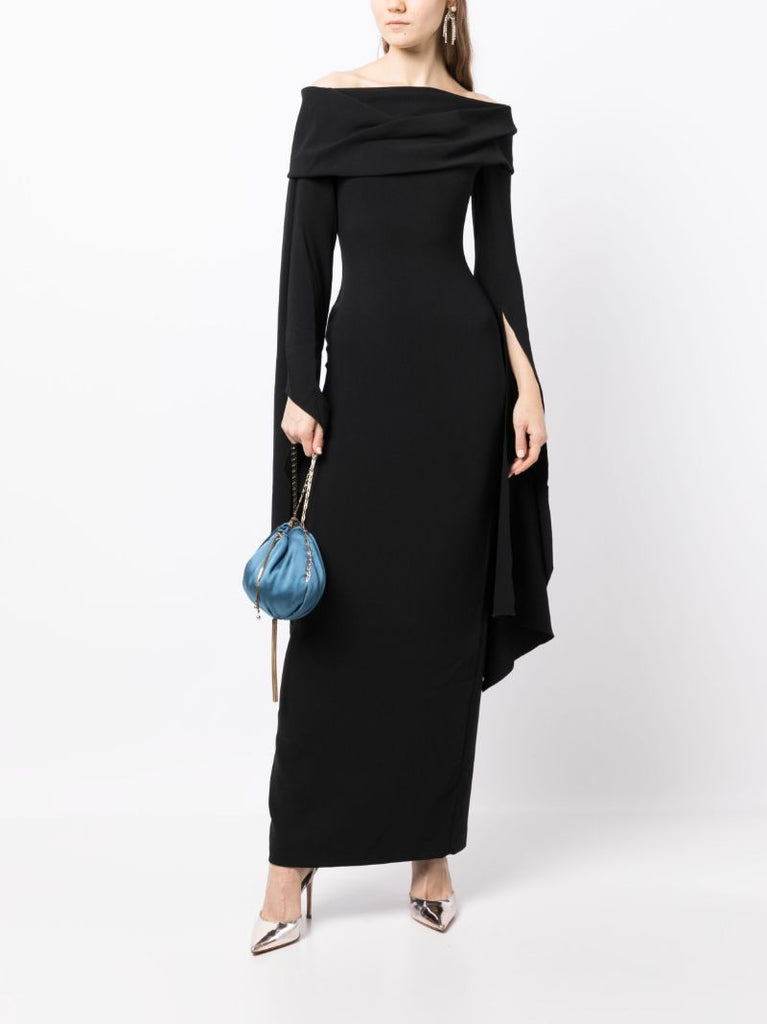 Black Arden Off-shoulder Gown