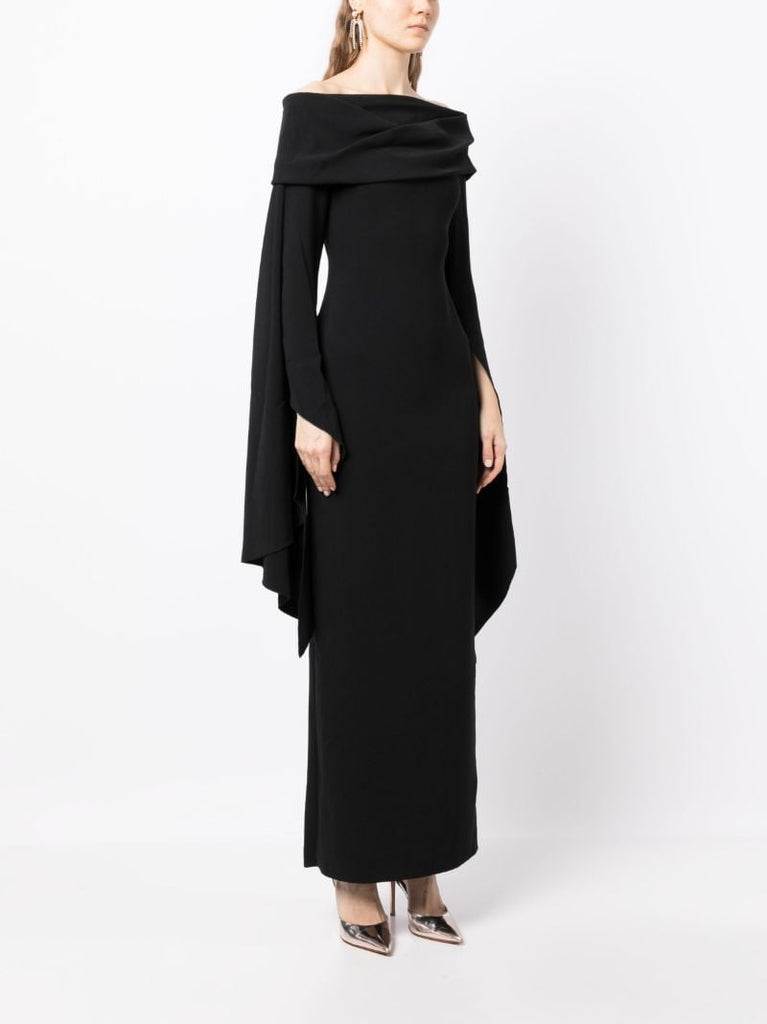 Black Arden Off-shoulder Gown