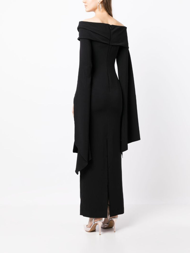 Black Arden Off-shoulder Gown