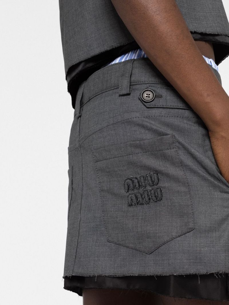 Grey Wool Mini Skirt