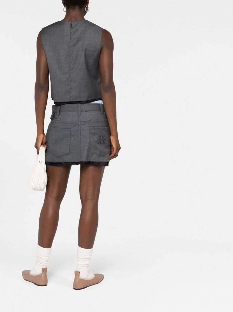 Grey Wool Mini Skirt