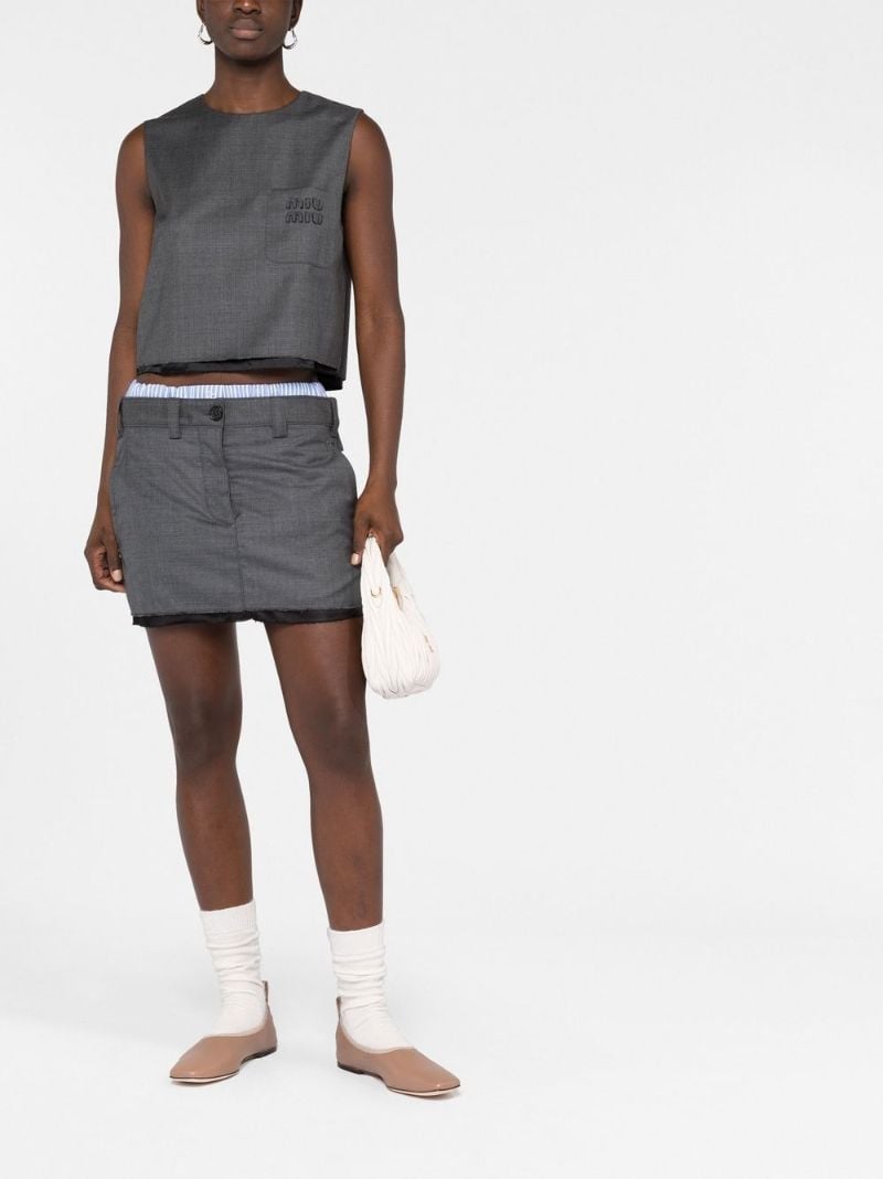 Grey Wool Mini Skirt