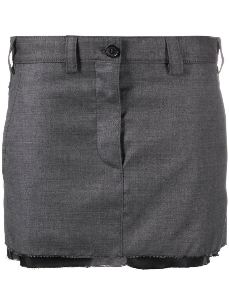 Grey Wool Mini Skirt