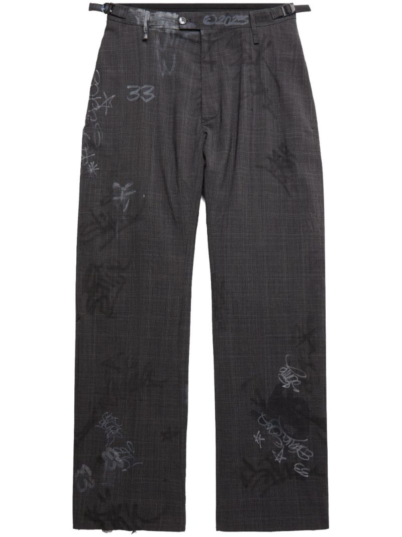 Black Graffiti Skater Tailored Trousers
