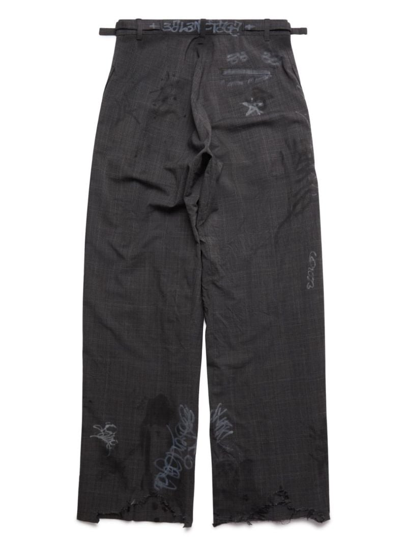 Black Graffiti Skater Tailored Trousers