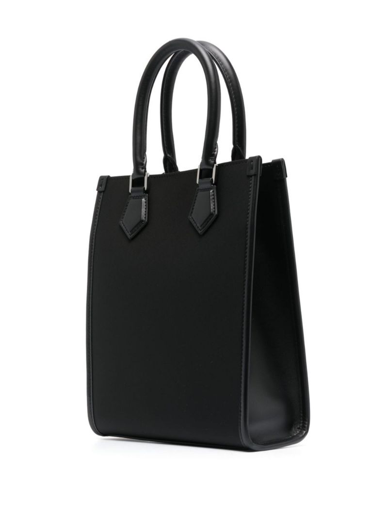 Black Raised Logo Small Tote Bag