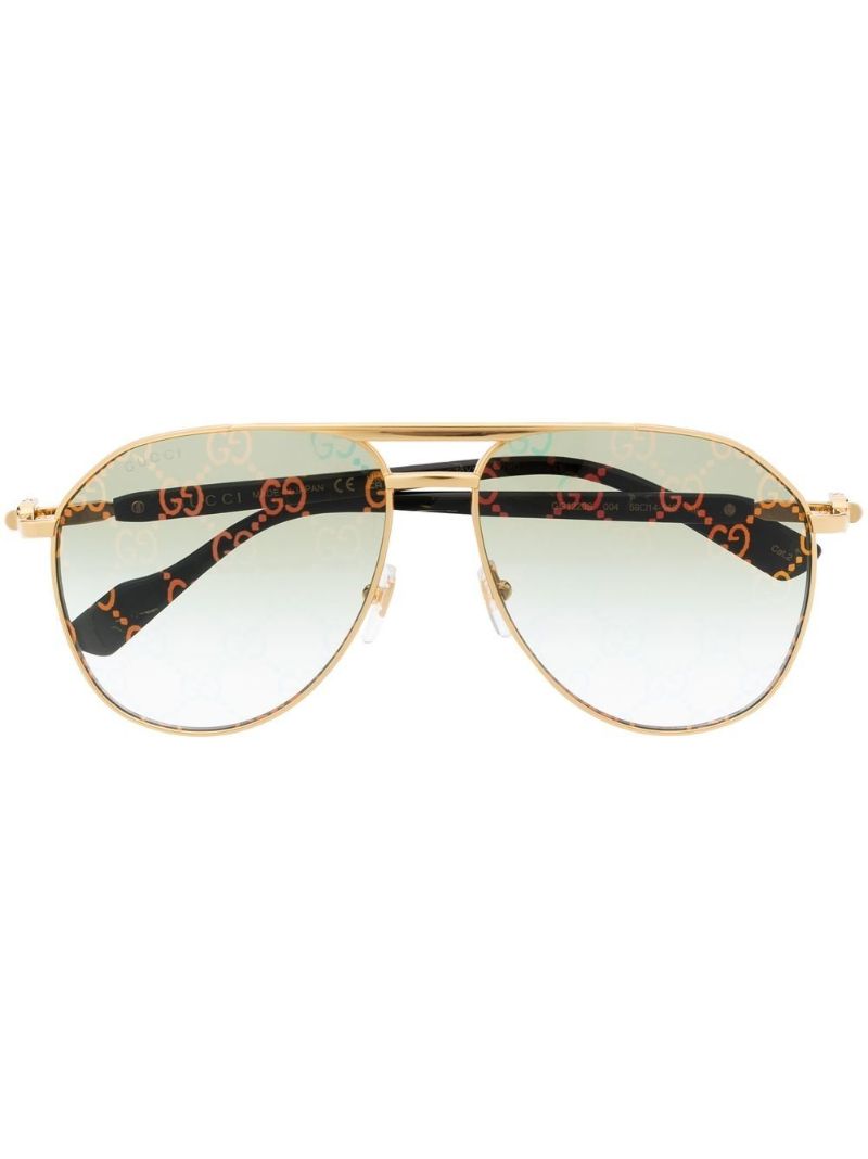 Gold-tone Aviator-style Sunglasses