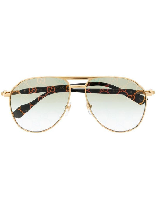 Gold-tone Aviator-style Sunglasses